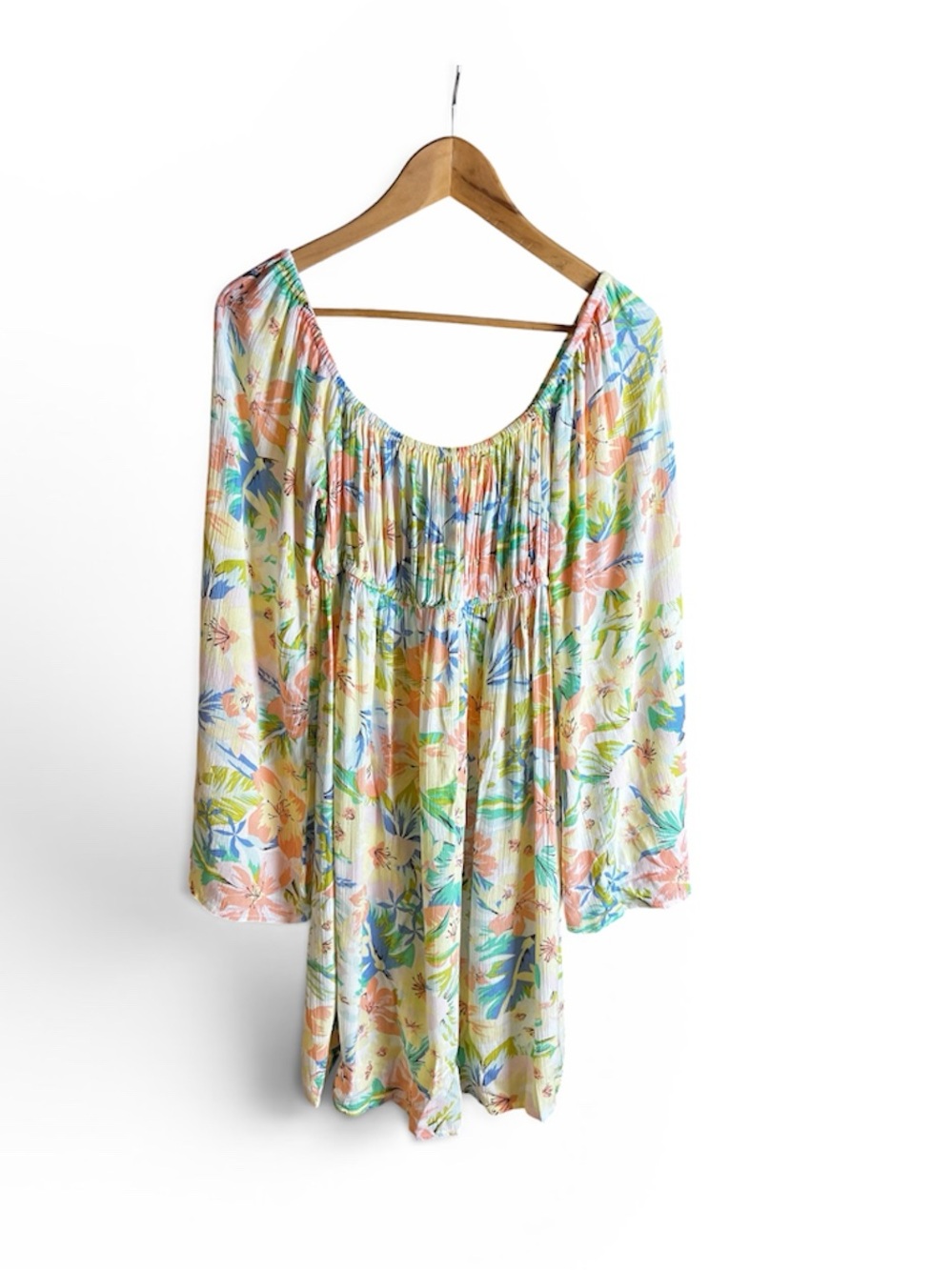 Billabong Off The Shoulder Pastel Floral Dress Size Medium